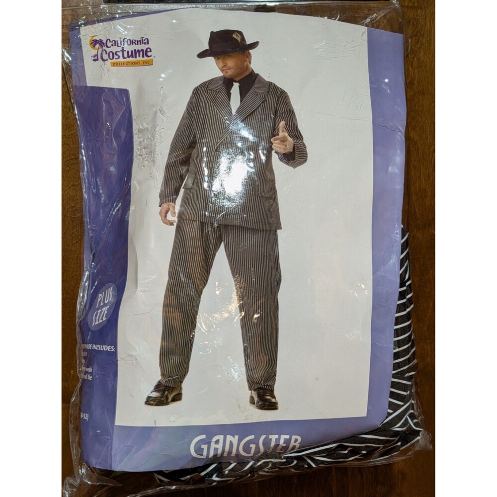 California Costume GANGSTER WiseGuy Mobster Adult Mens 2XL  Plus Size  48"-50"